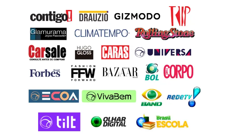 Um grande número de logos dos diversos parceiros do UOL.