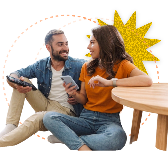couple with a smartphone